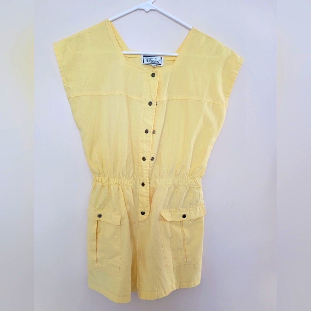 Yellow Button-Down Jumpsuit